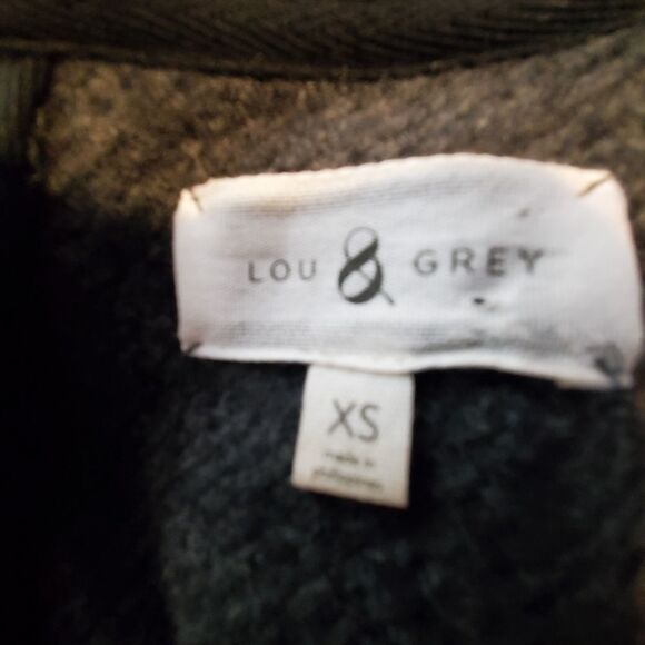 Lou & Grey Ribbed Paneled Soft Back Zip Sweater Dress Gray XS - Picture 4 of 5